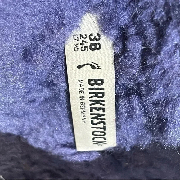 Birkenstock Silver Sandals with Purple Lining - Picture 4 of 11